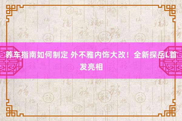 养车指南如何制定 外不雅内饰大改！全新探岳L首发亮相