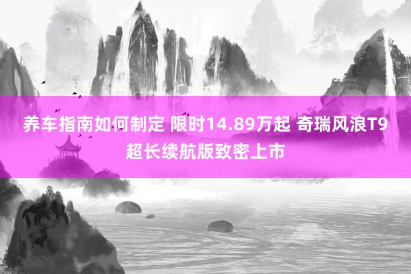 养车指南如何制定 限时14.89万起 奇瑞风浪T9超长续航版致密上市