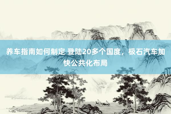 养车指南如何制定 登陆20多个国度，极石汽车加快公共化布局