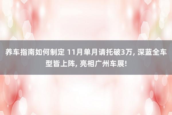 养车指南如何制定 11月单月请托破3万, 深蓝全车型皆上阵, 亮相广州车展!