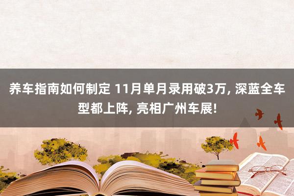 养车指南如何制定 11月单月录用破3万, 深蓝全车型都上阵, 亮相广州车展!