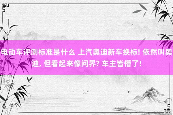 电动车评测标准是什么 上汽奥迪新车换标! 依然叫奥迪, 但看起来像问界? 车主皆懵了!