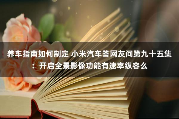 养车指南如何制定 小米汽车答网友问第九十五集：开启全景影像功能有速率纵容么