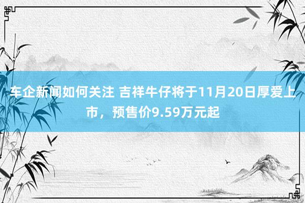 车企新闻如何关注 吉祥牛仔将于11月20日厚爱上市，预售价9.59万元起